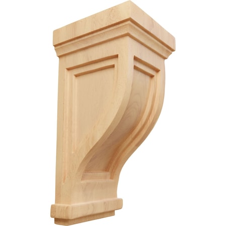 Ekena Millwork 4 3/4"W x 5"D x 10"H Traditional Recessed Corbel, Red Oak COR04X05X10TRRO